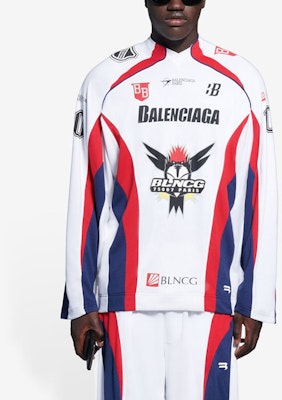 Balenciaga Long-Sleeve Hockey T-Shirt 'White/Red/Ink' Purchase Balenciaga Long-Sleeve Hockey T-Shirt 'White/Red/Ink'