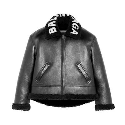 Balenciaga Loose-Fit Lambskin Leather Cocoon Jacket - Black 646456TKS311069