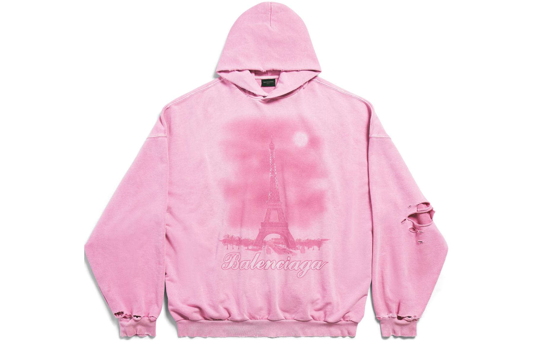 Balenciaga Loose Fit Letter Graphic Hoodie Light Pink Unisex. 744462TQVO25905