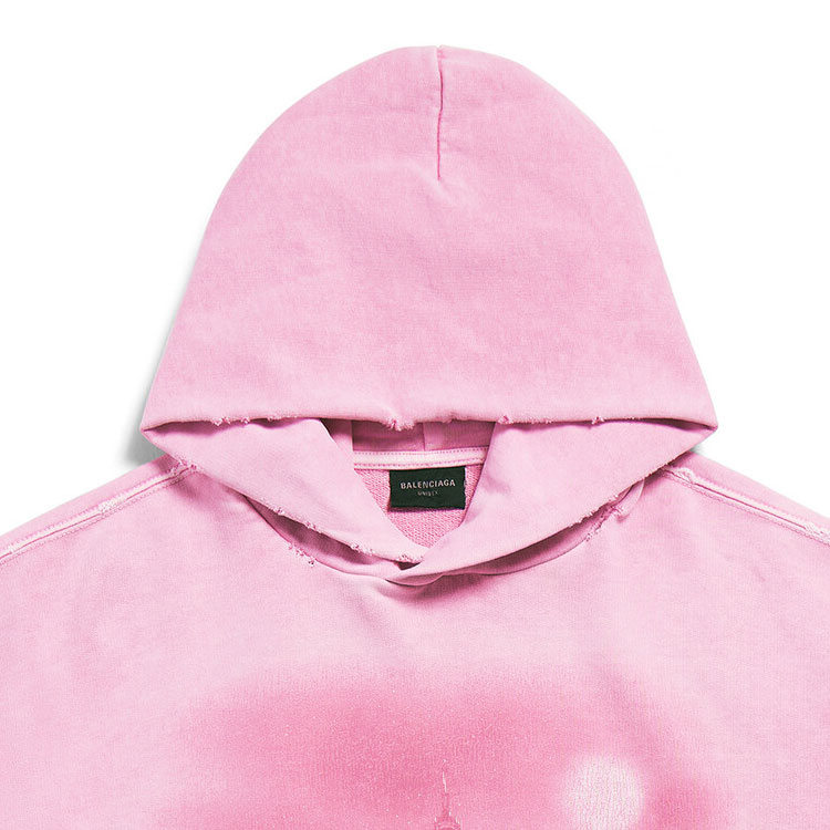 Shop Balenciaga 寬鬆版字母印花連帽衫 淺粉色 男女通用款 744462TQVO25905