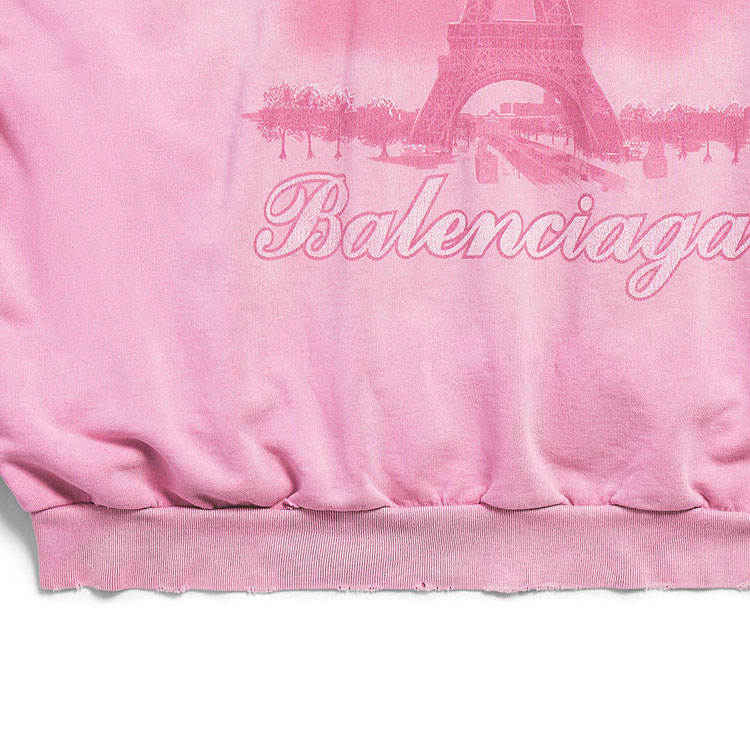 Sizing Balenciaga 寬鬆版字母印花連帽衫 淺粉色 男女通用款 744462TQVO25905
