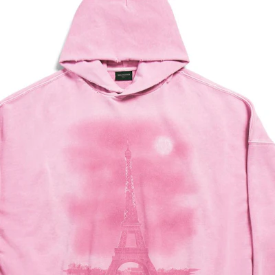 Balenciaga 寬鬆版字母印花連帽衫 淺粉色 男女通用款 744462TQVO25905 Cheap Balenciaga 寬鬆版字母印花連帽衫 淺粉色 男女通用款 744462TQVO25905
