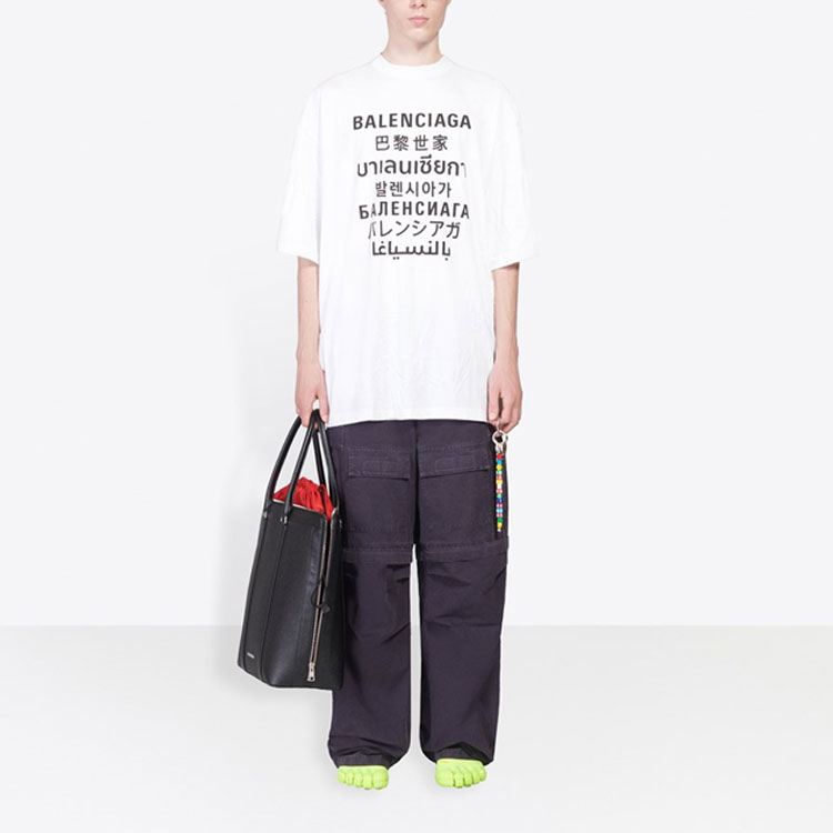Balenciaga Loose Fit White Alphabet Print T-Shirt 641614TJVI39040 圖 8