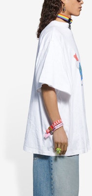Balenciaga Love Earth Flatground Large Fit T-Shirt 'White' Shop Balenciaga Love Earth Flatground Large Fit T-Shirt 'White'