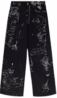 Balenciaga Low-Waist Loose Fit Printed Embroidered Pants Unisex Black. 745223TNW111700 Balenciaga Low-Waist Loose Fit Printed Embroidered Pants Unisex Black. 745223TNW111700