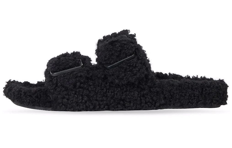 Balenciaga Mallorca Shearling Sandal 'Black' 672104-W2EJ1-1000