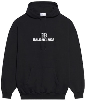 Balenciaga Medium Fit Hoodie 'Black/White' Buy Balenciaga Medium Fit Hoodie 'Black/White'