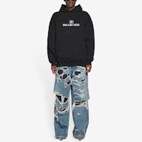 발렌시아가 미디움핏 후디 '블랙/화이트' 578135 TKVI8 1070 Sizing 발렌시아가 미디움핏 후디 '블랙/화이트' 578135 TKVI8 1070