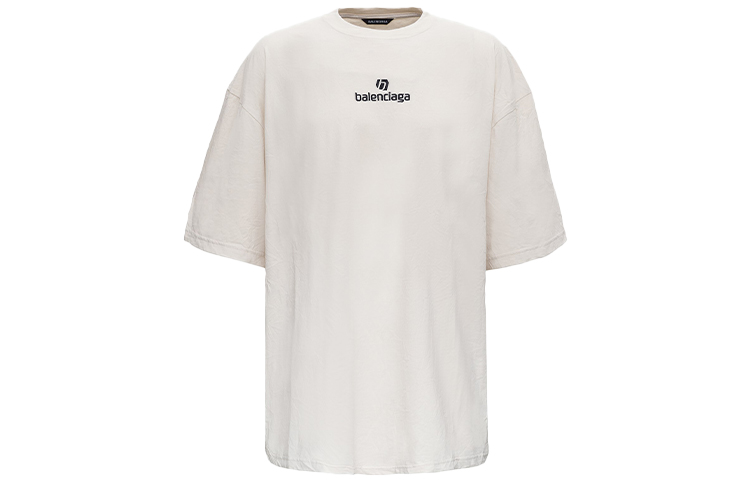 Balenciaga Men’s Casual Logo T-shirt Grey/White 641614TJVA99054