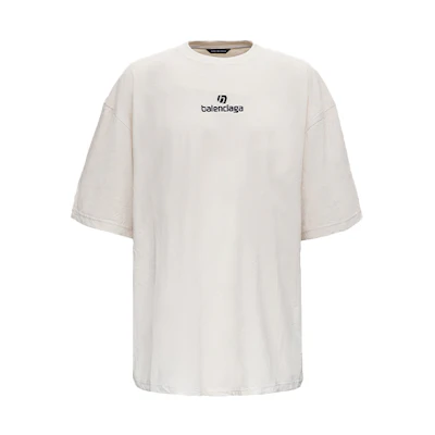 Balenciaga Men’s Casual Logo T-shirt Grey/White 641614TJVA99054