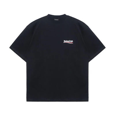 Balenciaga Men’s Loose Fit Coca-Cola Embroidered Black T-Shirt. 641675TKVJ11070