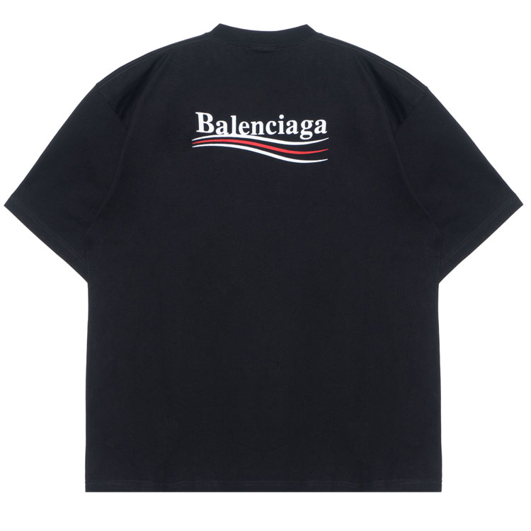 Lookbook バレンシアガ メンズ ルーズフィット コカコーラ刺繍 ブラックTシャツ. 641675TKVJ11070