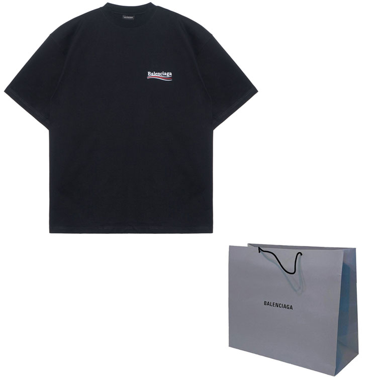 Shop バレンシアガ メンズ ルーズフィット コカコーラ刺繍 ブラックTシャツ. 641675TKVJ11070