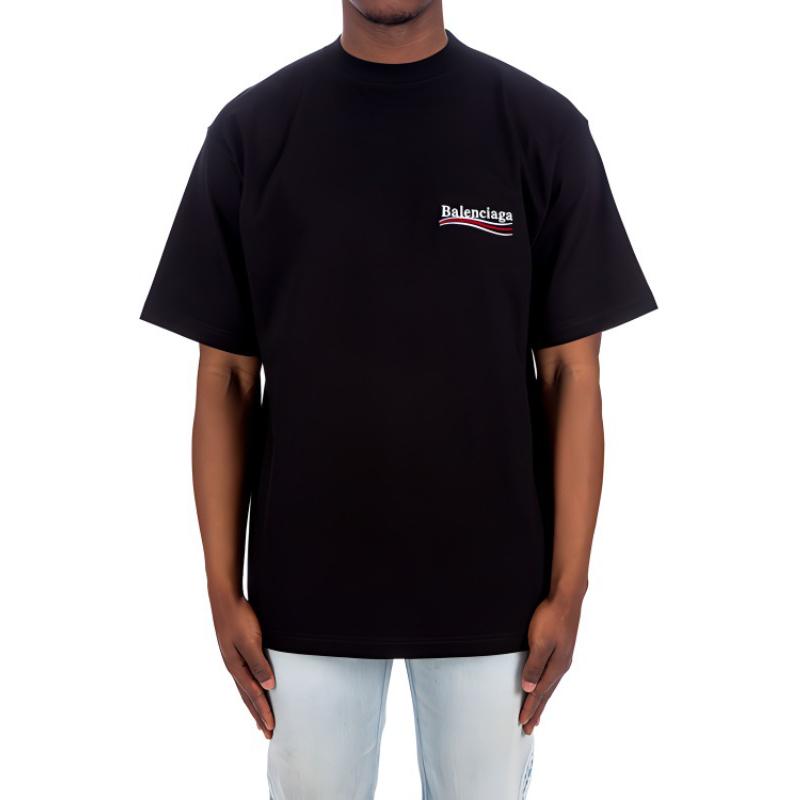 Purchase バレンシアガ メンズ ルーズフィット コカコーラ刺繍 ブラックTシャツ. 641675TKVJ11070