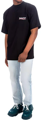 巴黎世家 男士寬鬆版可口可樂刺繡黑色T恤 641675TKVJ11070 Sizing 巴黎世家 男士寬鬆版可口可樂刺繡黑色T恤 641675TKVJ11070