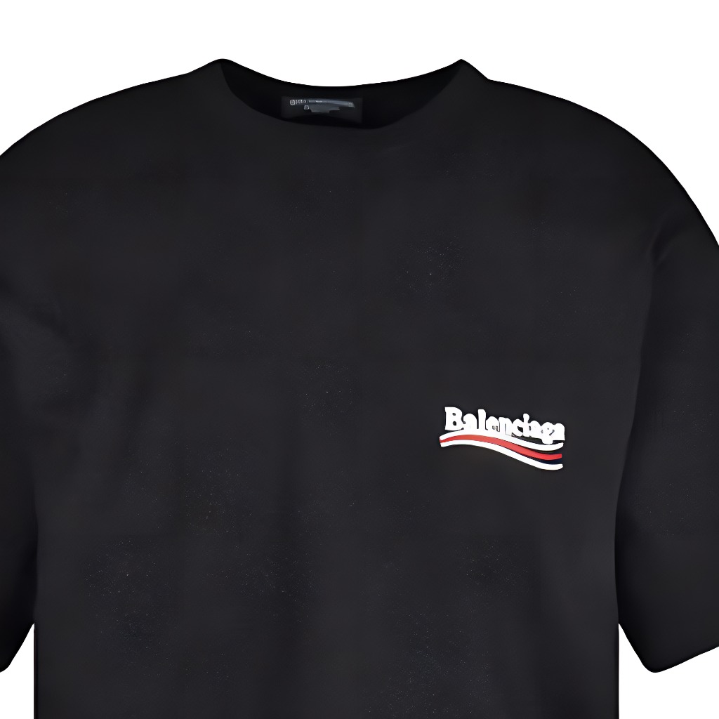 Cheap バレンシアガ メンズ ルーズフィット コカコーラ刺繍 ブラックTシャツ. 641675TKVJ11070