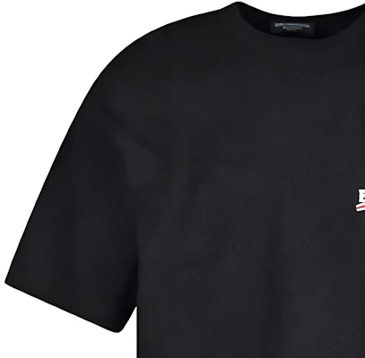 巴黎世家 男士寬鬆版可口可樂刺繡黑色T恤 641675TKVJ11070 1