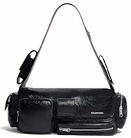 Balenciaga Mens Superbusy Small Sling Bag in Black Black Balenciaga Mens Superbusy Small Sling Bag in Black Black