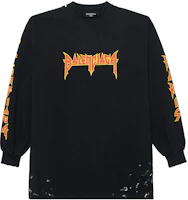 Balenciaga Metallica Lightning Logo Crewneck Sweatshirt Black Long Sleeve 693949TMV881055 Balenciaga Metallica Lightning Logo Crewneck Sweatshirt Black Long Sleeve 693949TMV881055