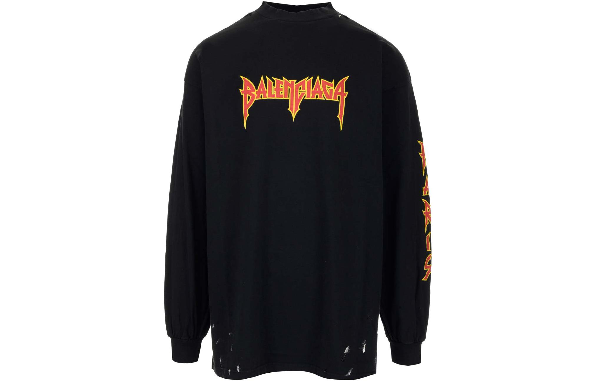 Order 巴黎世家金属风闪电标志黑色长袖卫衣 693949TMV881055