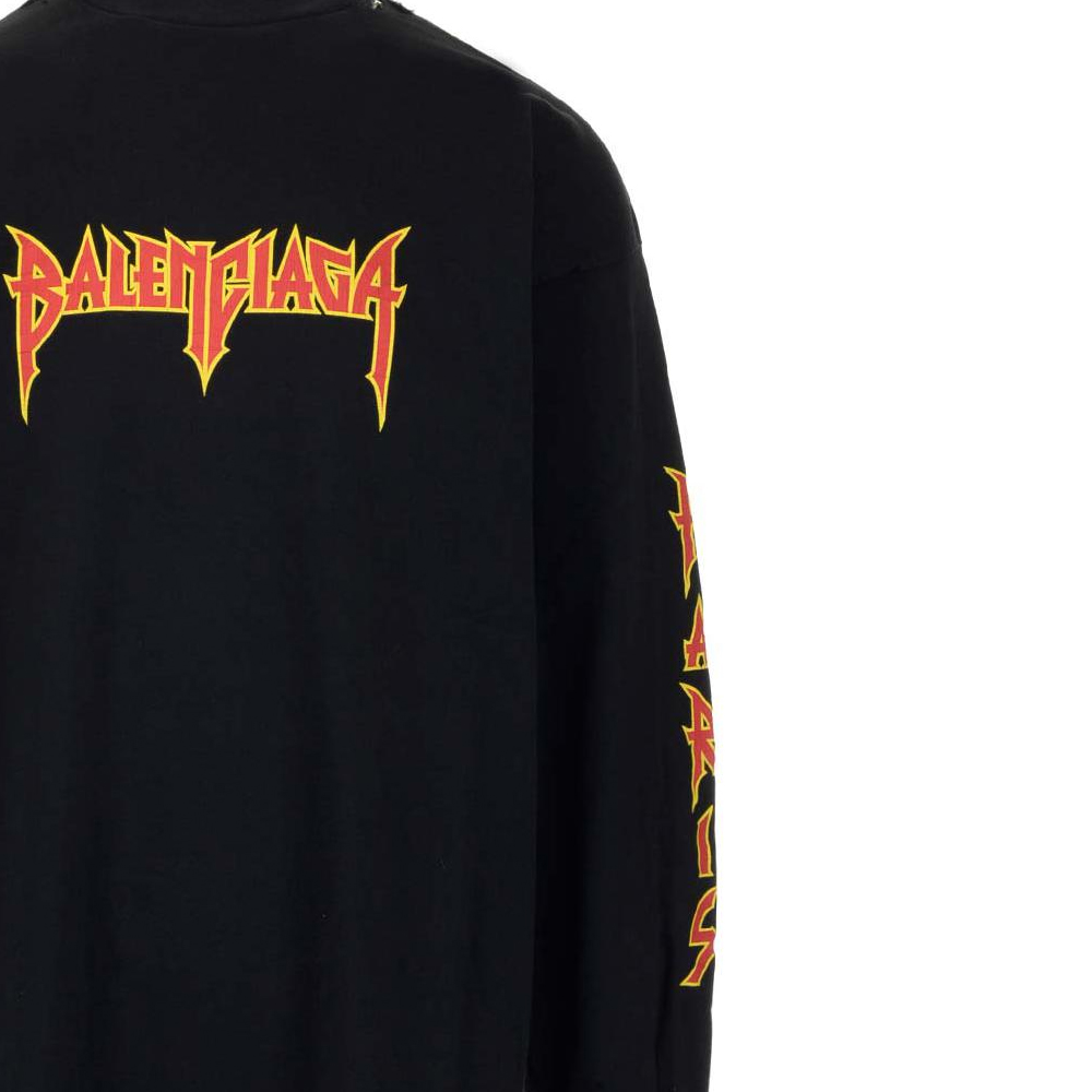 Purchase 巴黎世家金属风闪电标志黑色长袖卫衣 693949TMV881055