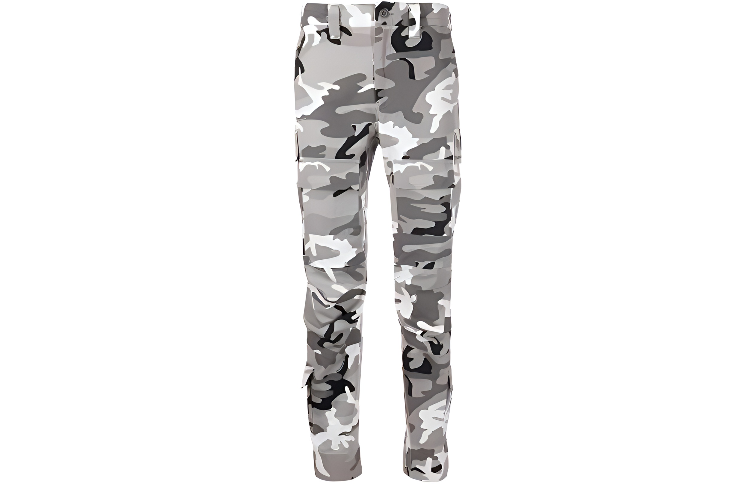 Balenciaga Mid-Rise Printed Long Casual Pants Unisex Gray Camouflage. 681258TLL721262