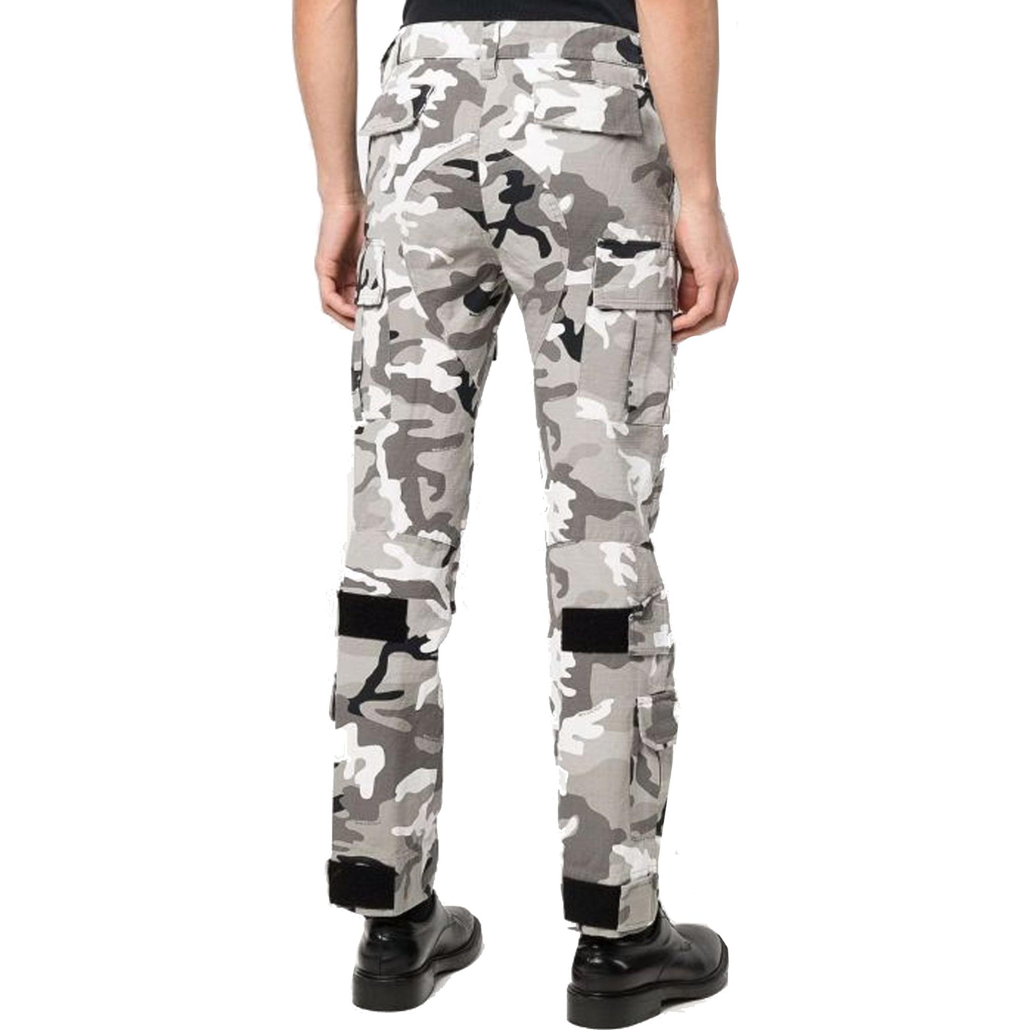 Purchase 발렌시아가 미드라이즈 프린트 캐주얼 팬츠 유니섹스 그레이 카모플라주. 681258TLL721262