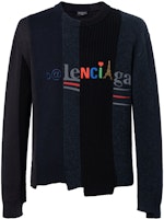 Balenciaga Mixed Crewneck Sweater 'Black/Grey/Blue' Balenciaga Mixed Crewneck Sweater 'Black/Grey/Blue'