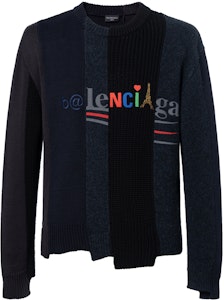 巴黎世家混色圓領毛衣 '黑色/灰色/藍色' Buy 巴黎世家混色圓領毛衣 '黑色/灰色/藍色'