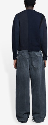 Balenciaga Mixed Crewneck Sweater 'Black/Grey/Blue' Purchase Balenciaga Mixed Crewneck Sweater 'Black/Grey/Blue'