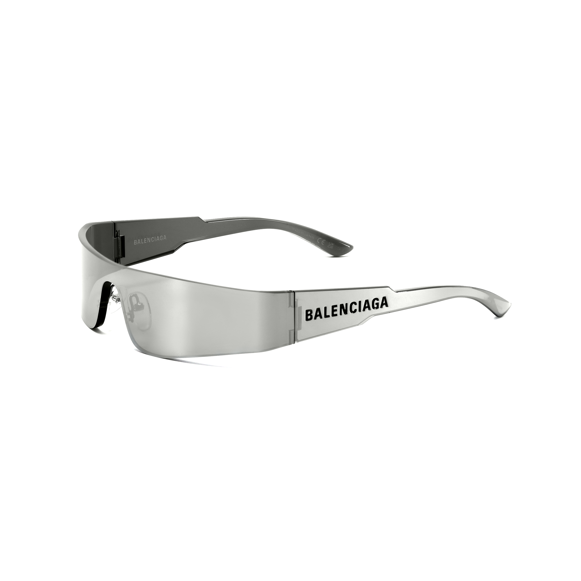 Balenciaga Mono Frameless Mirror Square Sunglasses for Men - Silver. BB0041S002