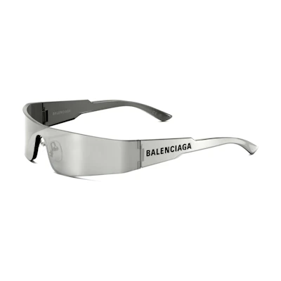 Balenciaga Mono Frameless Mirror Square Sunglasses for Men - Silver. BB0041S002