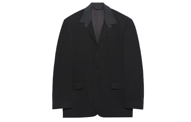 Balenciaga Monochrome Single-Breasted Blazer Unisex Black. 658941TKT011000