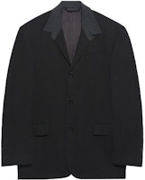 Balenciaga Monochrome Single-Breasted Blazer Unisex Black. 658941TKT011000 Balenciaga Monochrome Single-Breasted Blazer Unisex Black. 658941TKT011000