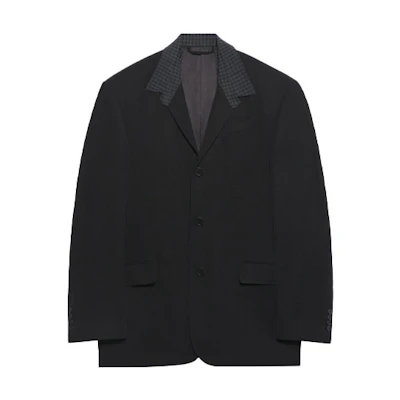 Balenciaga Monochrome Single-Breasted Blazer Unisex Black. 658941TKT011000
