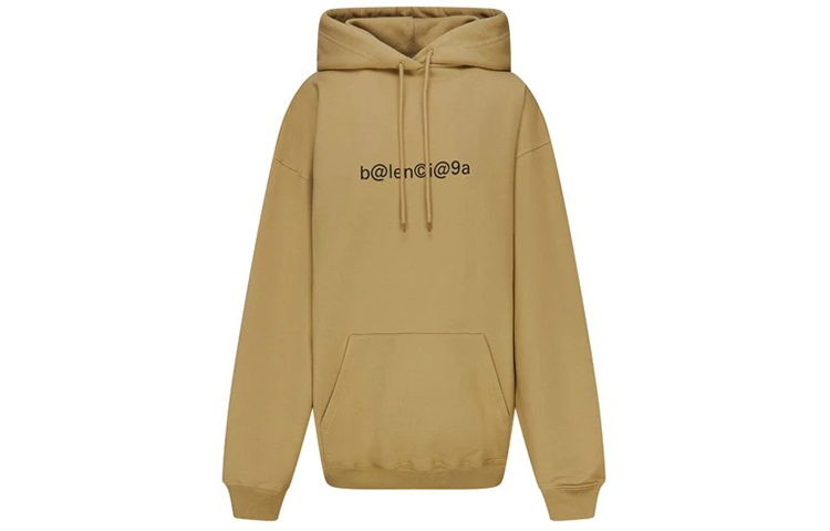 Balenciaga Monogram Print Hoodie Unisex Khaki 578135TIV519605