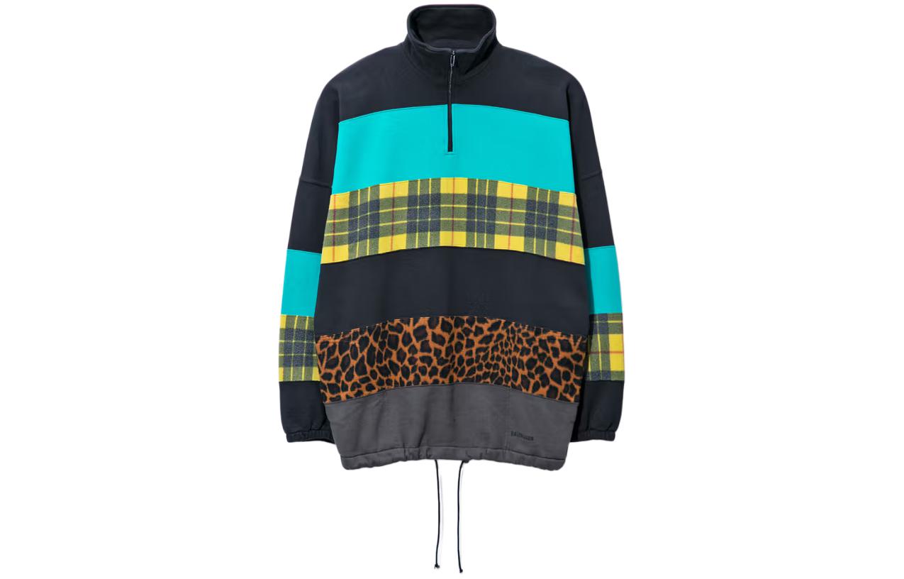 Balenciaga Multicolor Half-Zip Pullover Long Sleeve Sweatshirt - Regular Fit 532313TBV419572