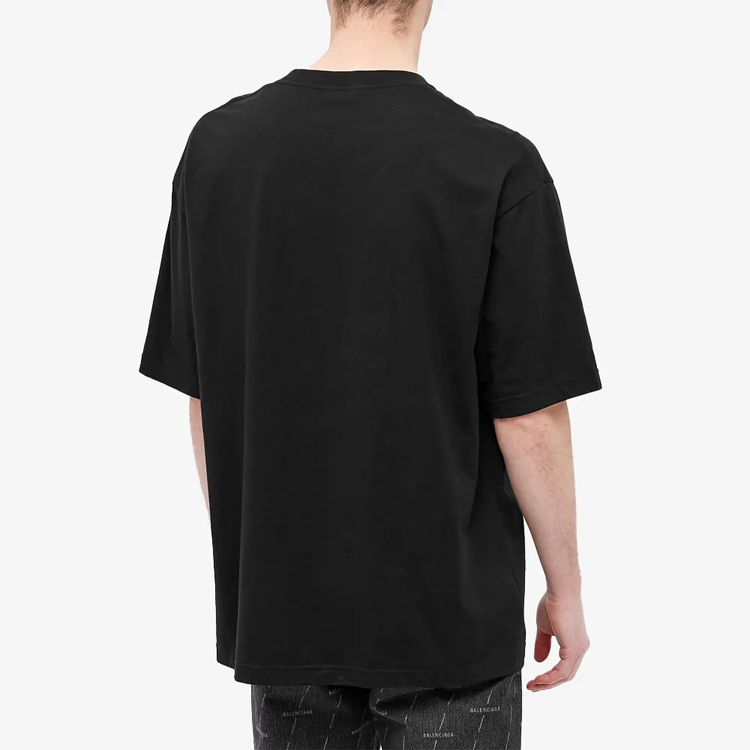 Balenciaga Multilingual Print SS21 Short Sleeve Pullover T-Shirt Black Men 612966TJVI32771 圖 6