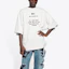 Shop Balenciaga My Name Is Wide Fit Letter Print Vintage Knit T-Shirt White Mens. 661715TKVF19081