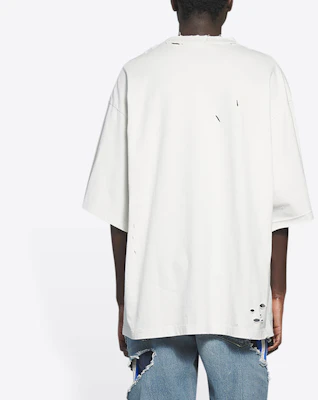 Balenciaga My Name Is Wide Fit Letter Print Vintage Knit T-Shirt White Mens. 661715TKVF19081 Purchase Balenciaga My Name Is Wide Fit Letter Print Vintage Knit T-Shirt White Mens. 661715TKVF19081