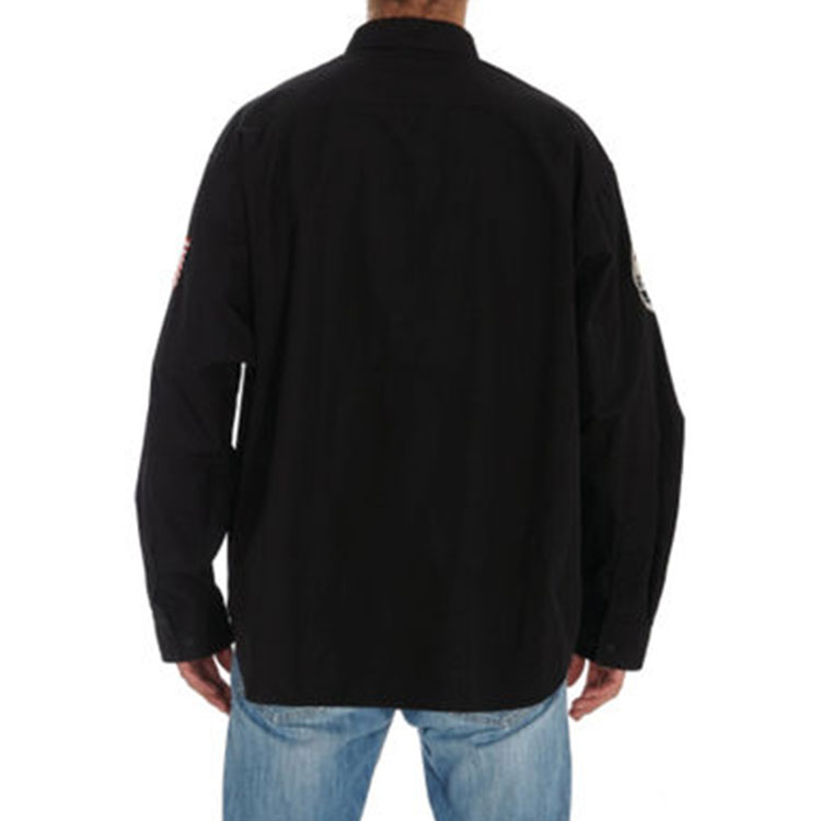 Sizing Balenciaga NASA Collection Embroidered Long Sleeve Shirt Black () 663076TYB181000