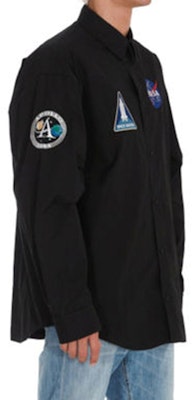 Balenciaga NASA Collection Embroidered Long Sleeve Shirt Black () 663076TYB181000 Cheap Balenciaga NASA Collection Embroidered Long Sleeve Shirt Black () 663076TYB181000