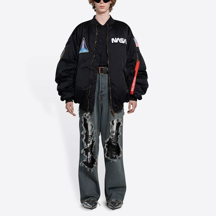 Balenciaga NASA Space Logo Pilot Long Sleeve Jacket Black. 663083TYD311000 圖 4