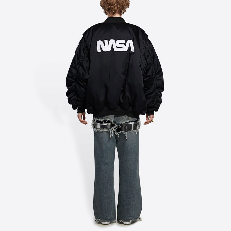 Balenciaga NASA Space Logo Pilot Long Sleeve Jacket Black. 663083TYD311000 圖 6
