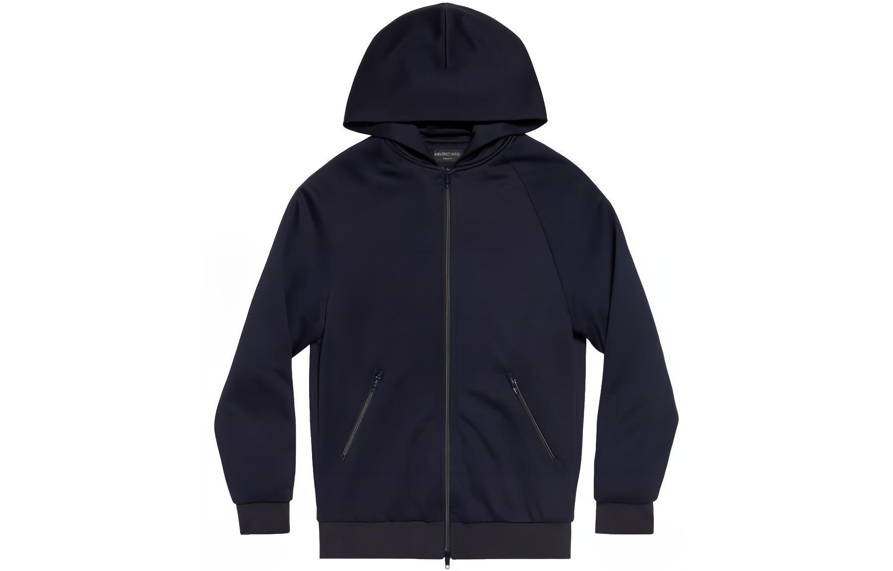 Balenciaga Navy Blue Slim-Fit Solid Zip-Up Hoodie 770503TMV158065