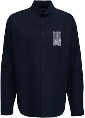 Balenciaga 海軍藍條紋印花長袖襯衫 經典剪裁。 662982TKM028065 Order Balenciaga 海軍藍條紋印花長袖襯衫 經典剪裁。 662982TKM028065