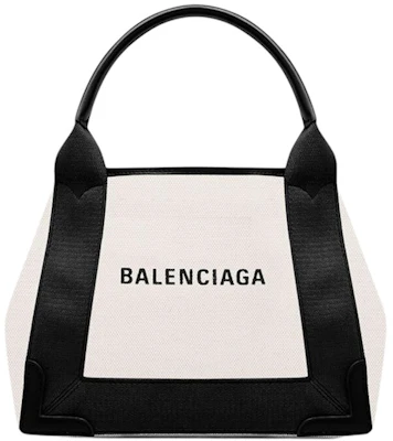 巴黎世家海軍藍Cabas小號托特包,淺米色/黑色 Buy 巴黎世家海軍藍Cabas小號托特包,淺米色/黑色