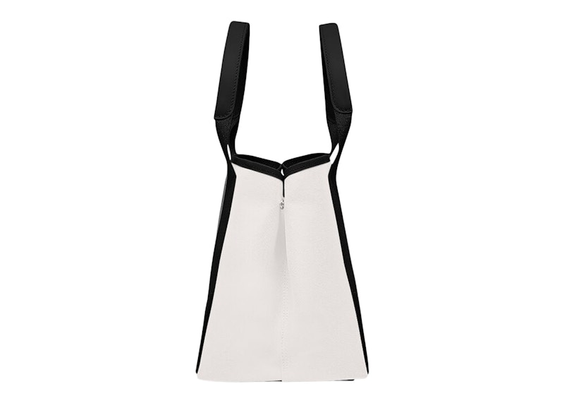 Order 巴黎世家海軍藍Cabas小號托特包，淺米色/黑色