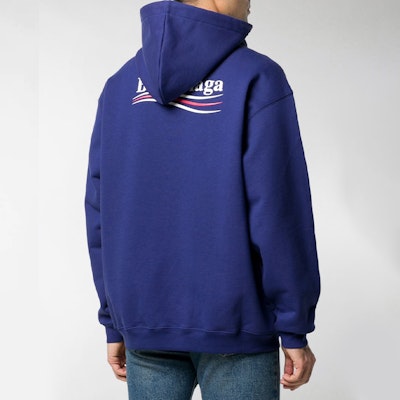 巴黎世家海軍藍Logo印花連帽衫 600583TIV531195 Details for 巴黎世家海軍藍Logo印花連帽衫 600583TIV531195