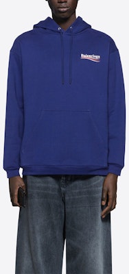 巴黎世家海軍藍Logo印花連帽衫 600583TIV531195 Cheap 巴黎世家海軍藍Logo印花連帽衫 600583TIV531195